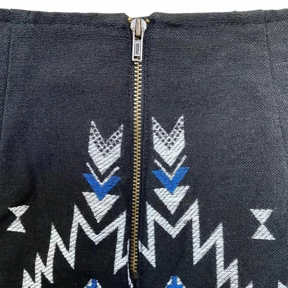 H&M Aztec Blue & Black Beaded Mini  Skirt - Picture 4 of 5
